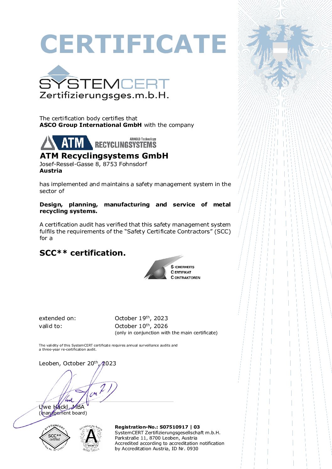 ATM - Certificate SCC | 2023